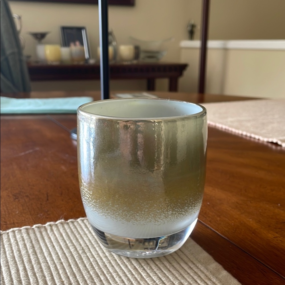 Gold and grey Glassybaby